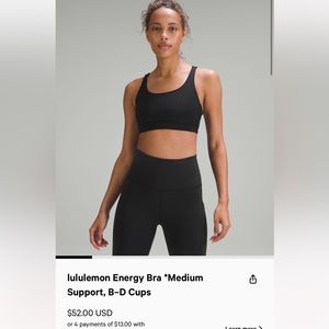 Lulu Energy Bra, Black